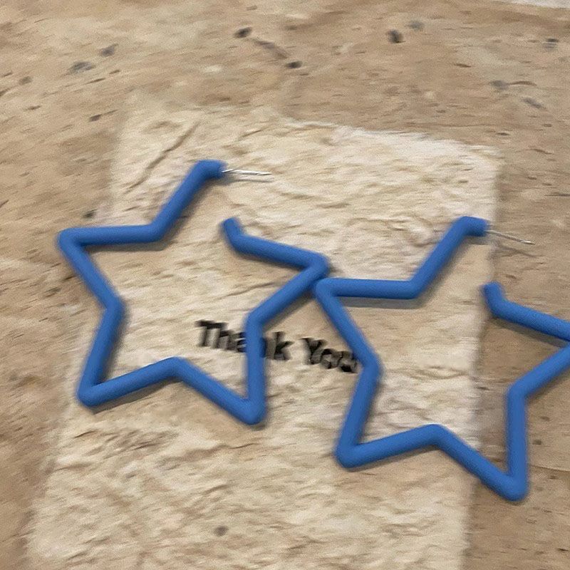 Dopamine Girl Star Серьги Spice Girl College Girly Wind Серьги Candy Color Pentagram Fashion Exaggeration