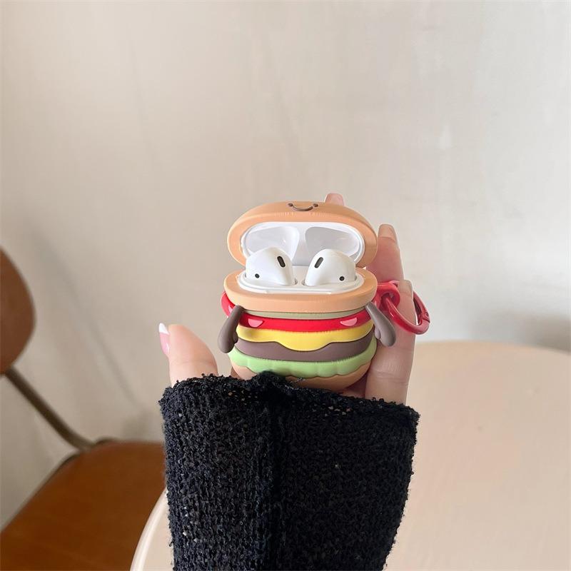 Cute burger expression for AirPods pro1 generation protective case 1 generation pro1 generation apple bluetooth headset case
