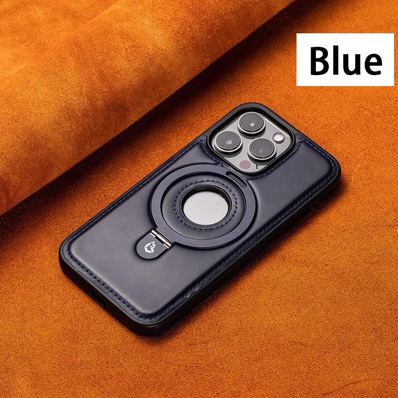 Кожаный чехол Magsafe для iPhone 16 15 Pro Max 12 14 Plus 13 16Pro Luxury Protection Magnetic Ring Holder Back Cover LH001