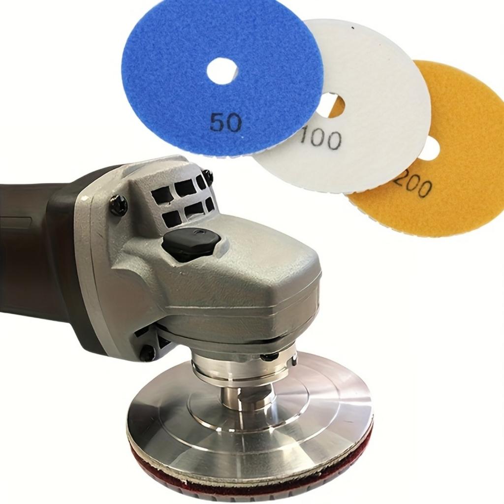 3 шт. 100 мм/4 дюйма Алмазные полировальные пады с алюминиевой подложкой M14 Набор полировальных падов для мокрой/сухой полировки для гранита, мрамора, бетона, камня