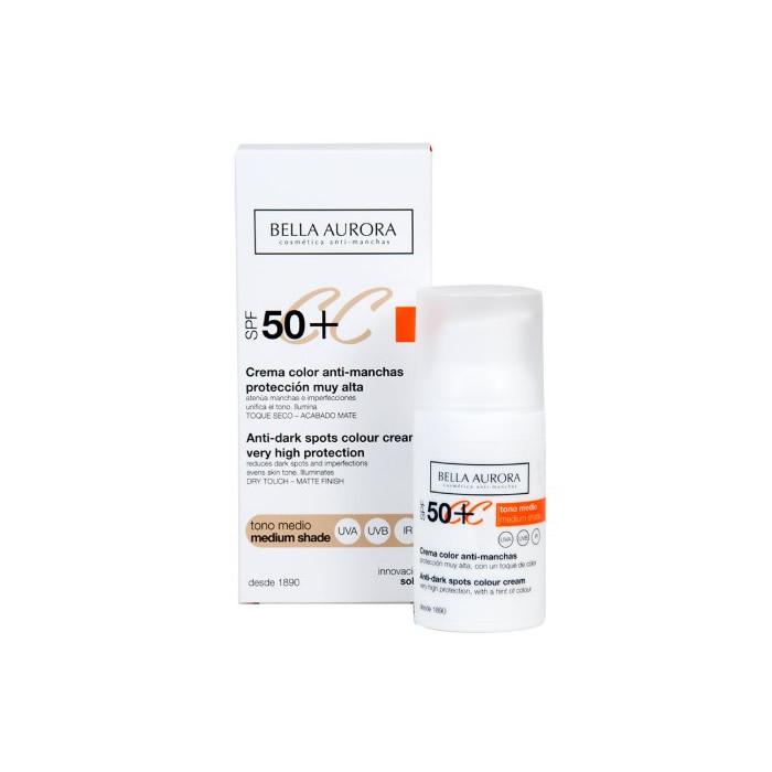 Bella Aurora CC Крем против пятен Spf50, средний тон, 30 мл