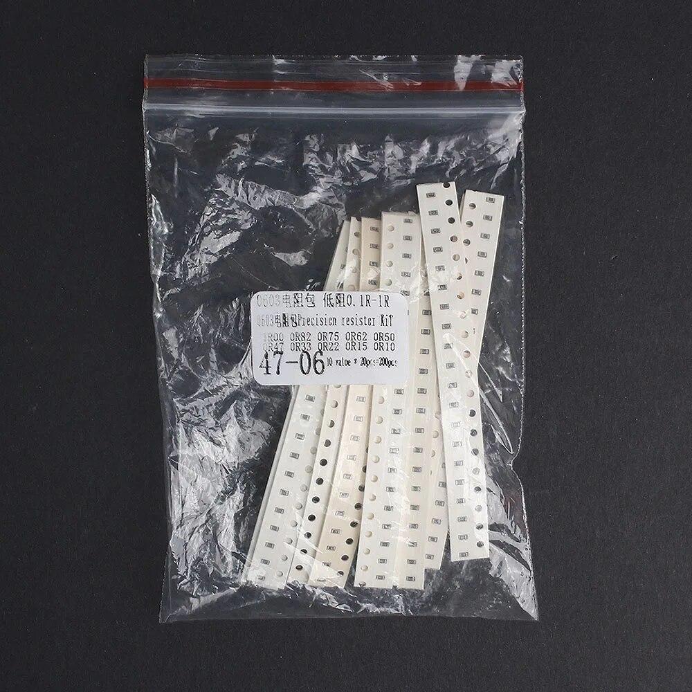 50/200 шт. комплект резисторов SMD 10 значений DIY электронные компоненты 1% набор прецизионных резисторов 0603 0805 1206 2512