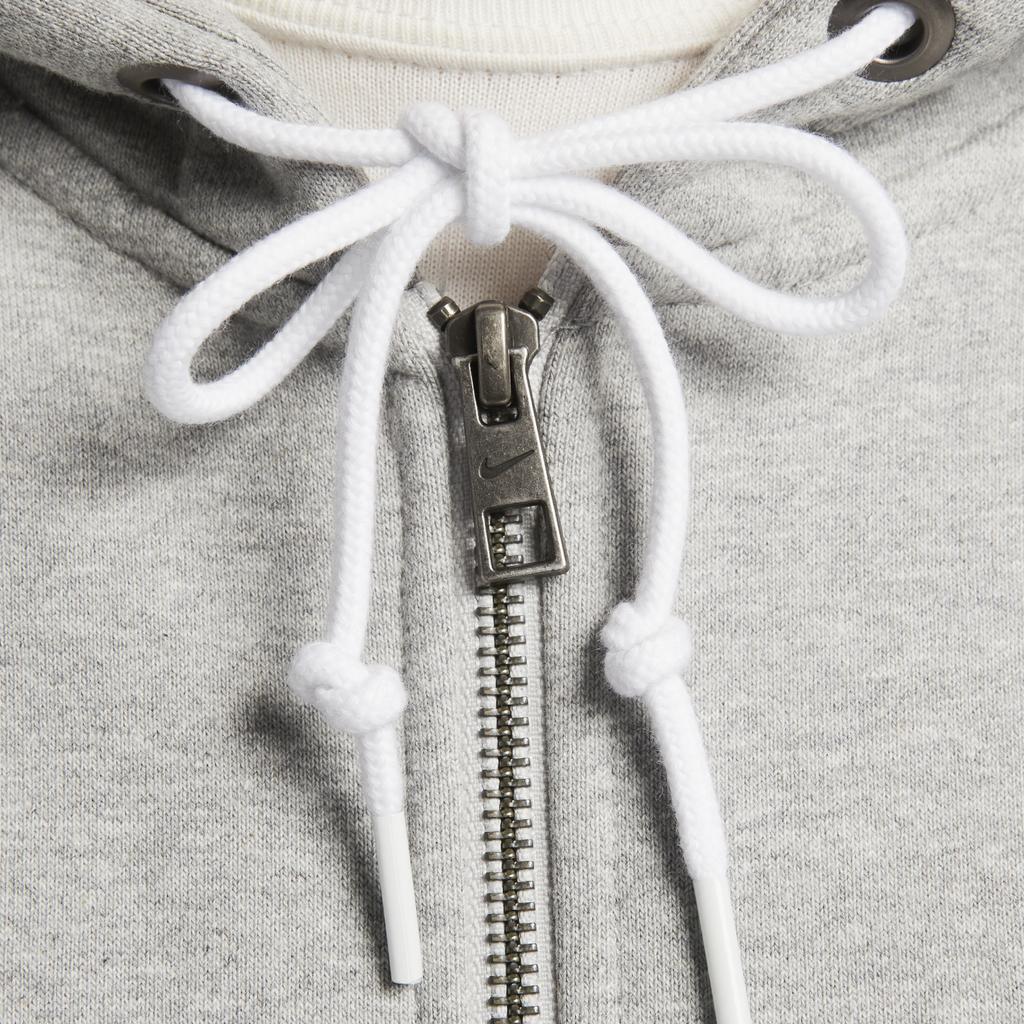 Nike Толстовка с капюшоном Solo Swoosh Full Zip темно-серого цвета с меланжевым/белым цветом для мужчин в уличном стиле DR0403-063