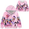 Худи для девочек 3D Мультяшная куртка Толстовка Музыкальная на молнии с капюшоном с длинным рукавом Топы