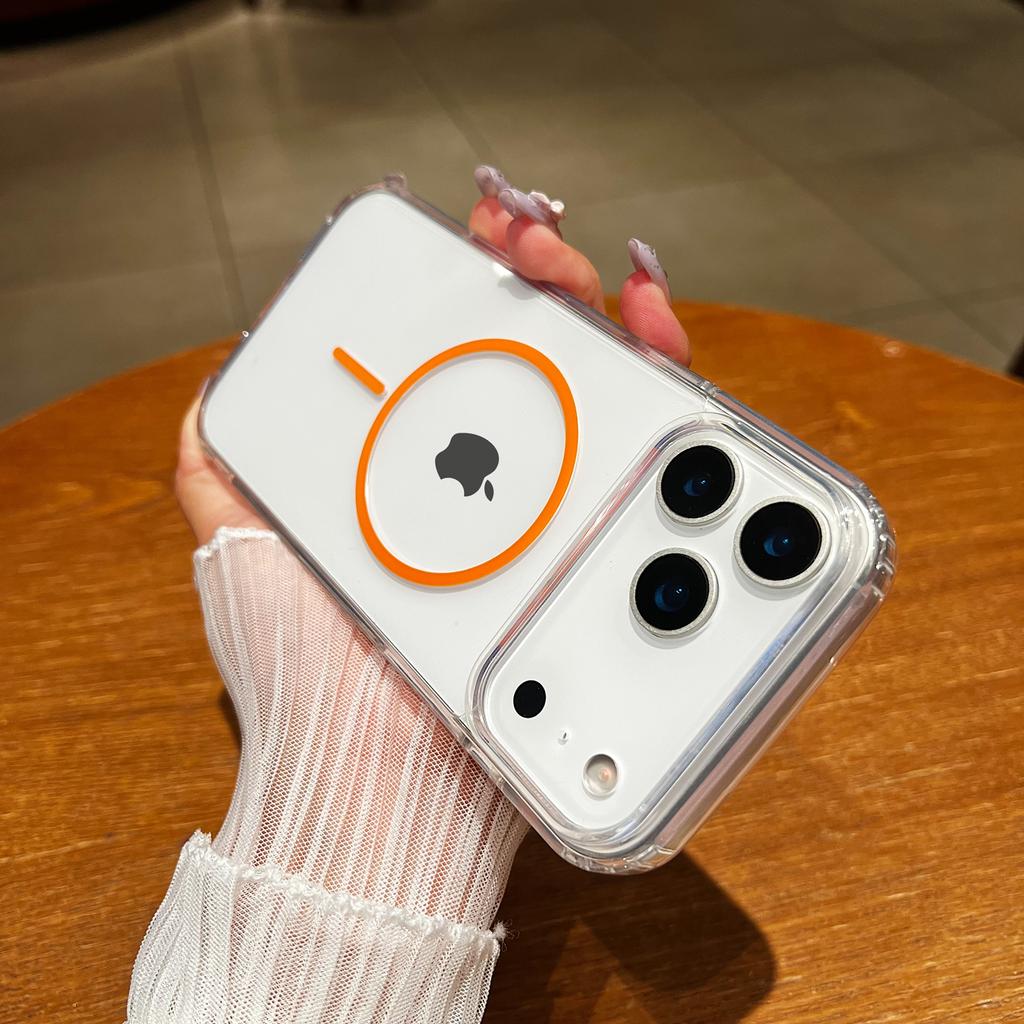 Роскошный Тонкий Круглый Магнитный Чехол для iPhone 17 Air 16 15 14 Plus 13 12 11 Pro X Xs Max Чехол для Magsafe Беспроводной Зарядки Чехол