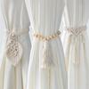 Boho Fringe Curtains Accessories Macrame CurtainTiebacks With Bead Decorative Curtain Rope Farmhouse Decor for Room Decoration