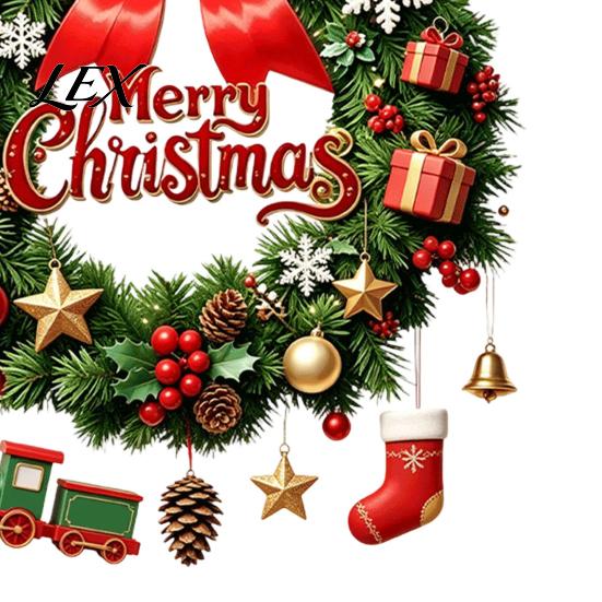 Decorative Stickers for Tiles Christmas Wreath Toilet Decal, Merry Bow Seat Sticker, Festive Decoration Waterproof Lid Tank Decals, Self-Adhesive