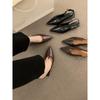 Retro Temperament Pointed Kitten and Bag Head Sandals Women's Summer 2025 New Commuter Late Evening Wind Single Shoes