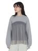 Вязать стыковочный трикотаж СЕРЫЙ ОДИН РАЗМЕР [Beams Heart] L/S o/Tulle Women's