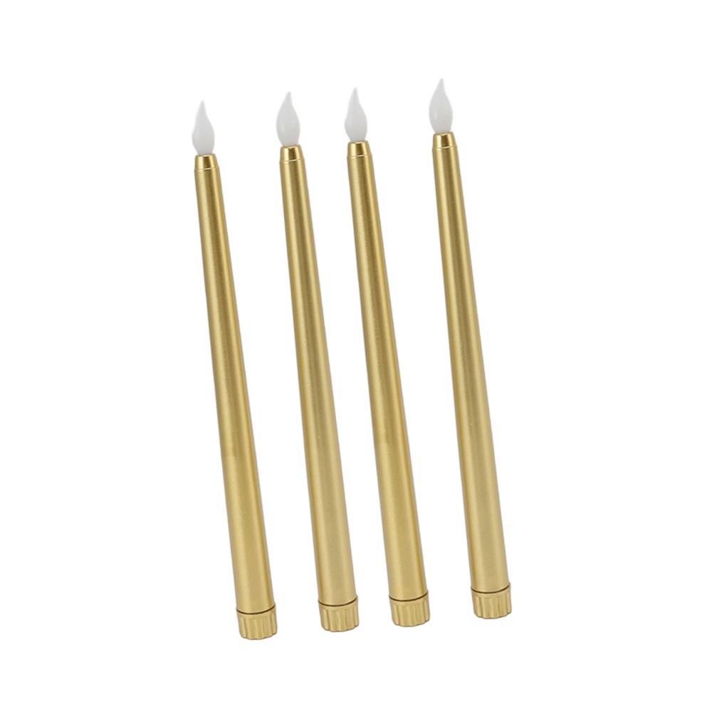 4 Pcs Warm Light Taper Candles Flameless LED Candle Sticks LED Taper Candles  Halloween Decor