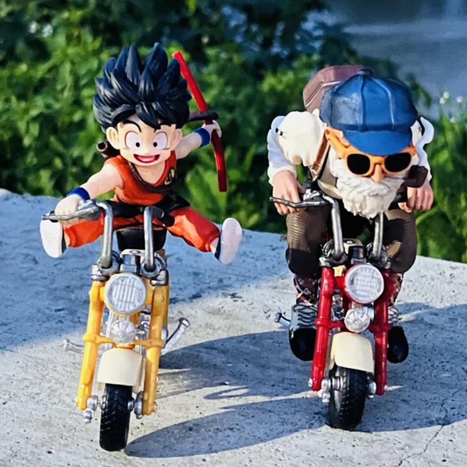 Анимация Dragon Ball Z Анимационная Фигурка Сон Гоку Мастер Роши Локомотивы ПОЛИВИНИЛХЛОРИД Действие Каме Сеннин Мотоцикл Игрушки Миниатюра