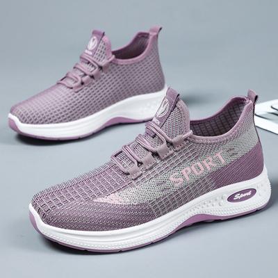 Женские кроссовки новая летняя дышащая сетчатая обувь удобная и не утомляет ноги повседневная женская обувь вязаные кроссовки на мягкой подошве для бега