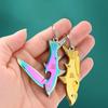 Stainless Steel Fruit Cutter Safe Pocket Cutter Durable Portable Folding Cutter Keychain  Travel