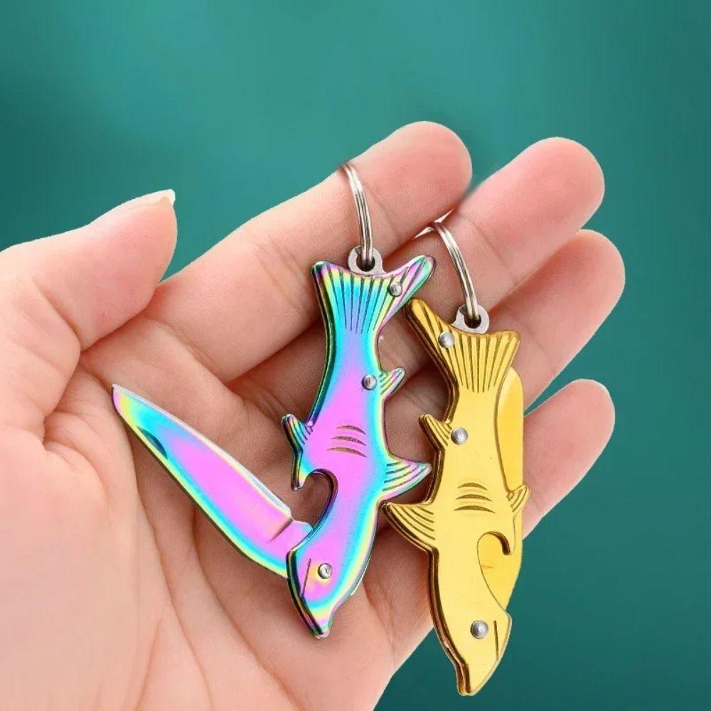 Stainless Steel Fruit Cutter Safe Pocket Cutter Durable Portable Folding Cutter Keychain  Travel