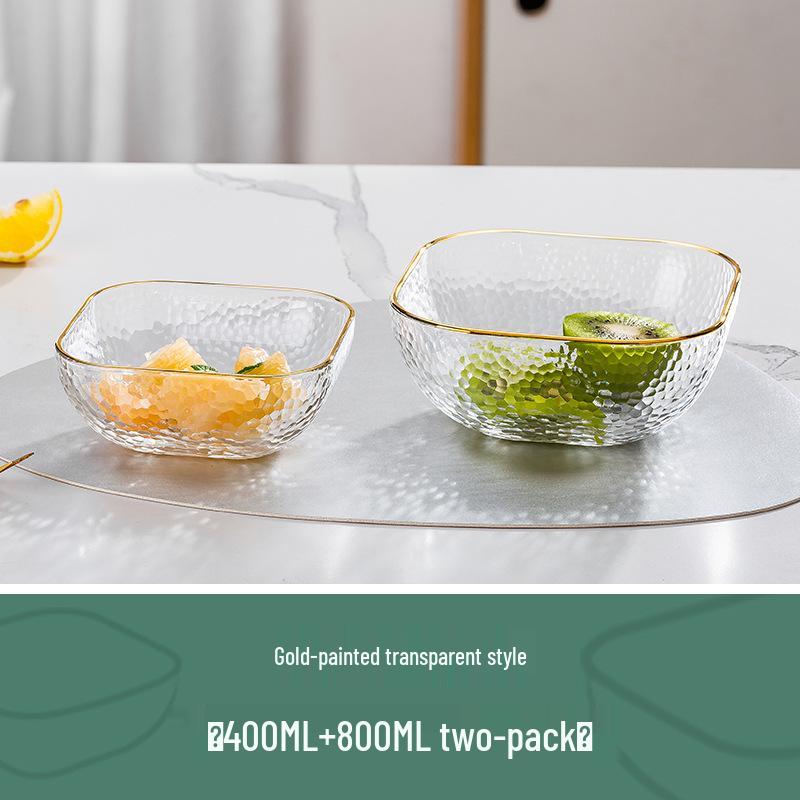 Квадратный салатник из кованого стекла для фруктов, десертов и хранения - Элегантная домашняя посуда