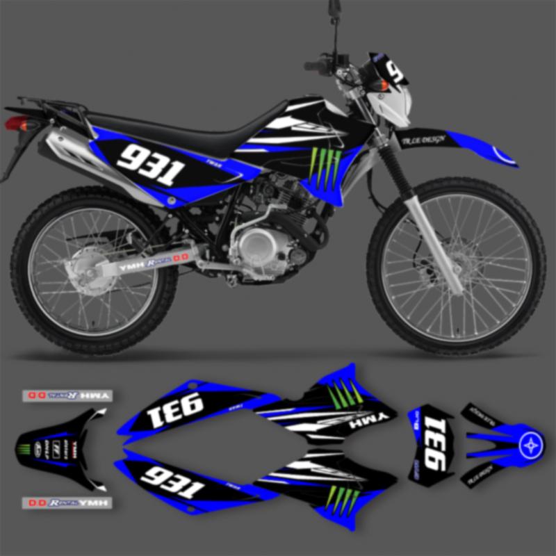 PowerZone Custom Team Graphics Decals Sticker Kit DECO Dekor For YAMAHA XTZ125 Customized Rider ID Number Name