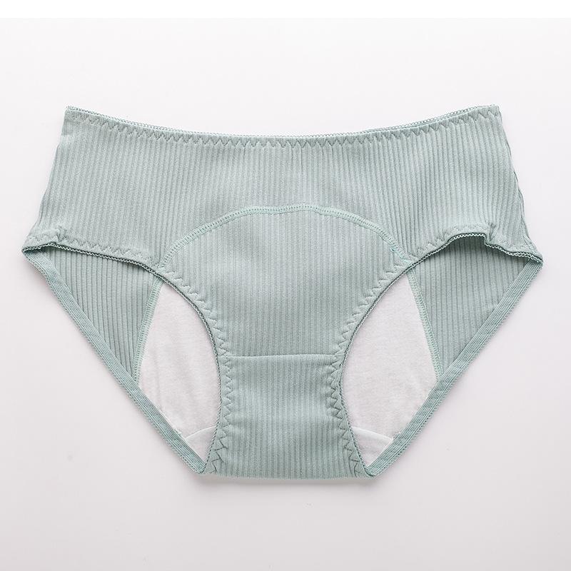 Женское дышащее физиологическое нижнее белье из чистого хлопка со средней талией, женское хлопковое менструальное нижнее белье, трусики