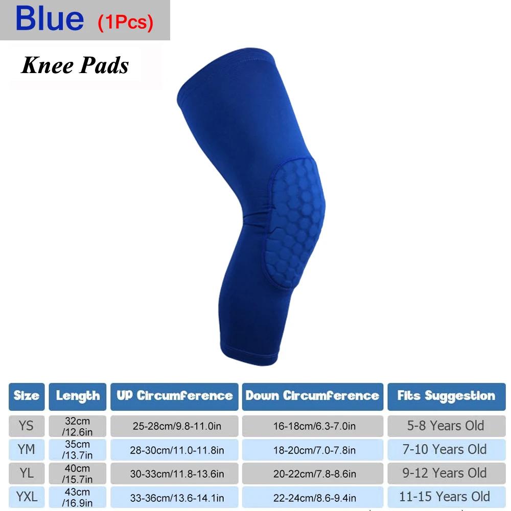 Детские молодежные спортивные сотовые компрессионные наколенники защитные приспособления для баскетбола, футбола, волейбола, велоспорта