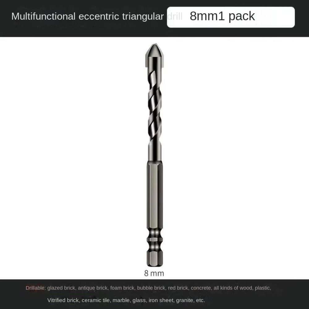 Высокопрочное эксцентриковое сверло с косой головкой, многофункциональное треугольное сверло для плитки, набор сверл, инструменты с шестигранным хвостовиком