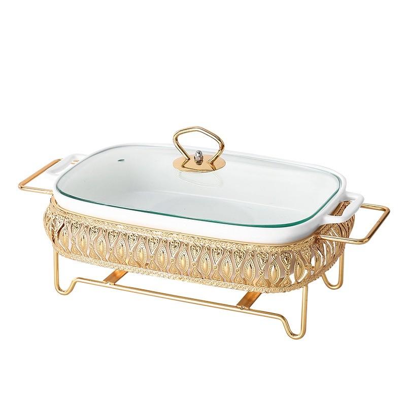 Легкая Роскошь Бытовая Суповая Кастрюля Отель Двуручная Креативная Квадратная Керамическая Кастрюля Скандинавская Керамическая Сухая Посуда