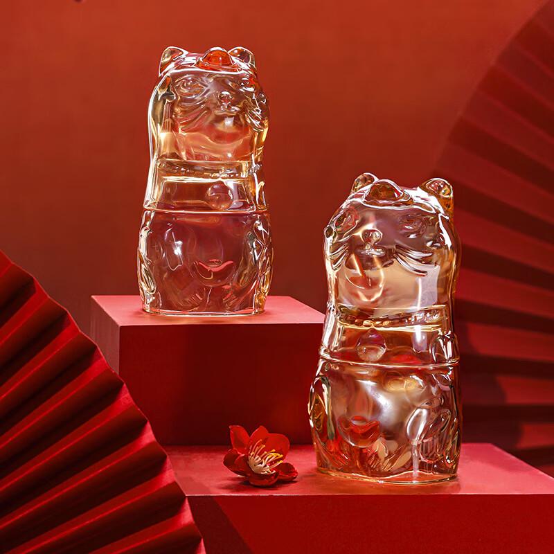 Lucky Gold Cat Glass Cup