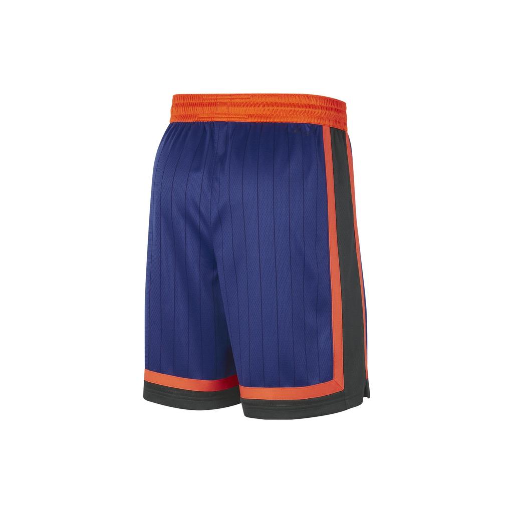 Nike Баскетбольные шорты Dri-Fit New York Knicks City Edition 2023/24 с цветным блоком и буквенным узором, мужские шорты, ярко-синие, оранжевые DX8712-495
