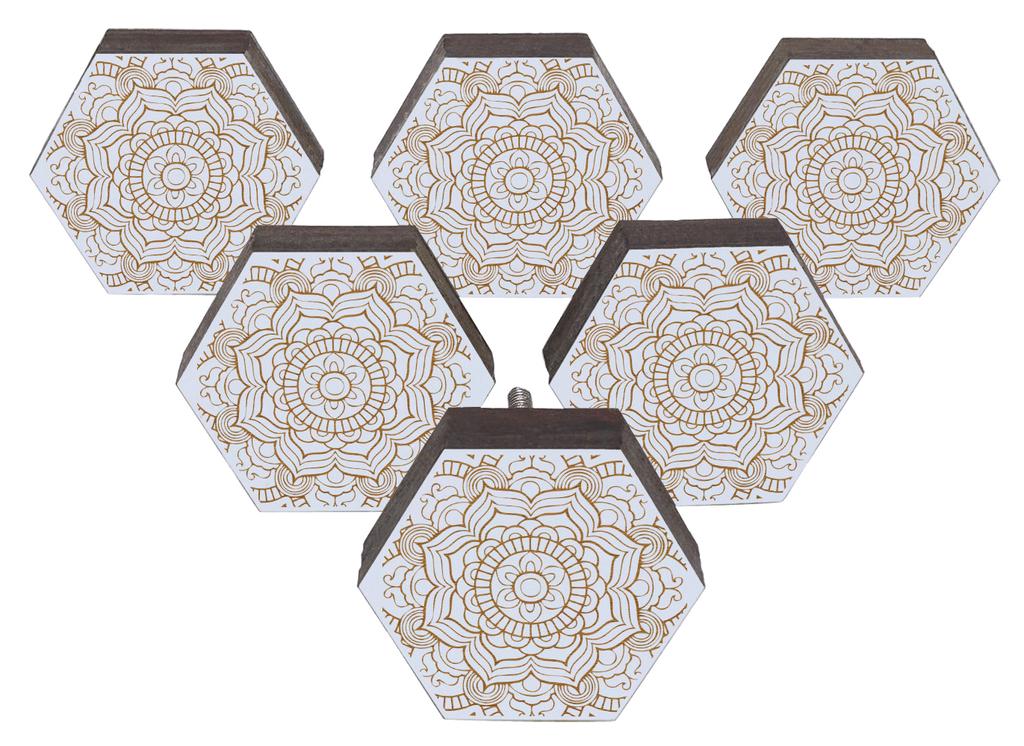 IBA Indianbeautifulart Коричневые ручки с гравировкой Набор из 10 деревянных дверных ручек для шкафа Ящик