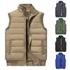 Men's Casual Solid Color Vest, Men's Stand-up Collar Zipper Fleece Warm Sleeveless Vest