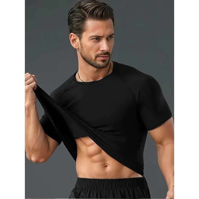 American Flag Skull Men's Sports T-shirt Training Fitness Quick Dry Short Sleeve Jogging Running Workout Compression Shirt
