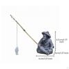 Fisherman Figurine with Fishing Rod StoneLook Statue Tranquil for Gardeners, Collectors,