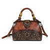 Retro Women's Embossed Crossbody Bag - European and American Style, Spliced Design, Handmade Color Rubbing Handbag