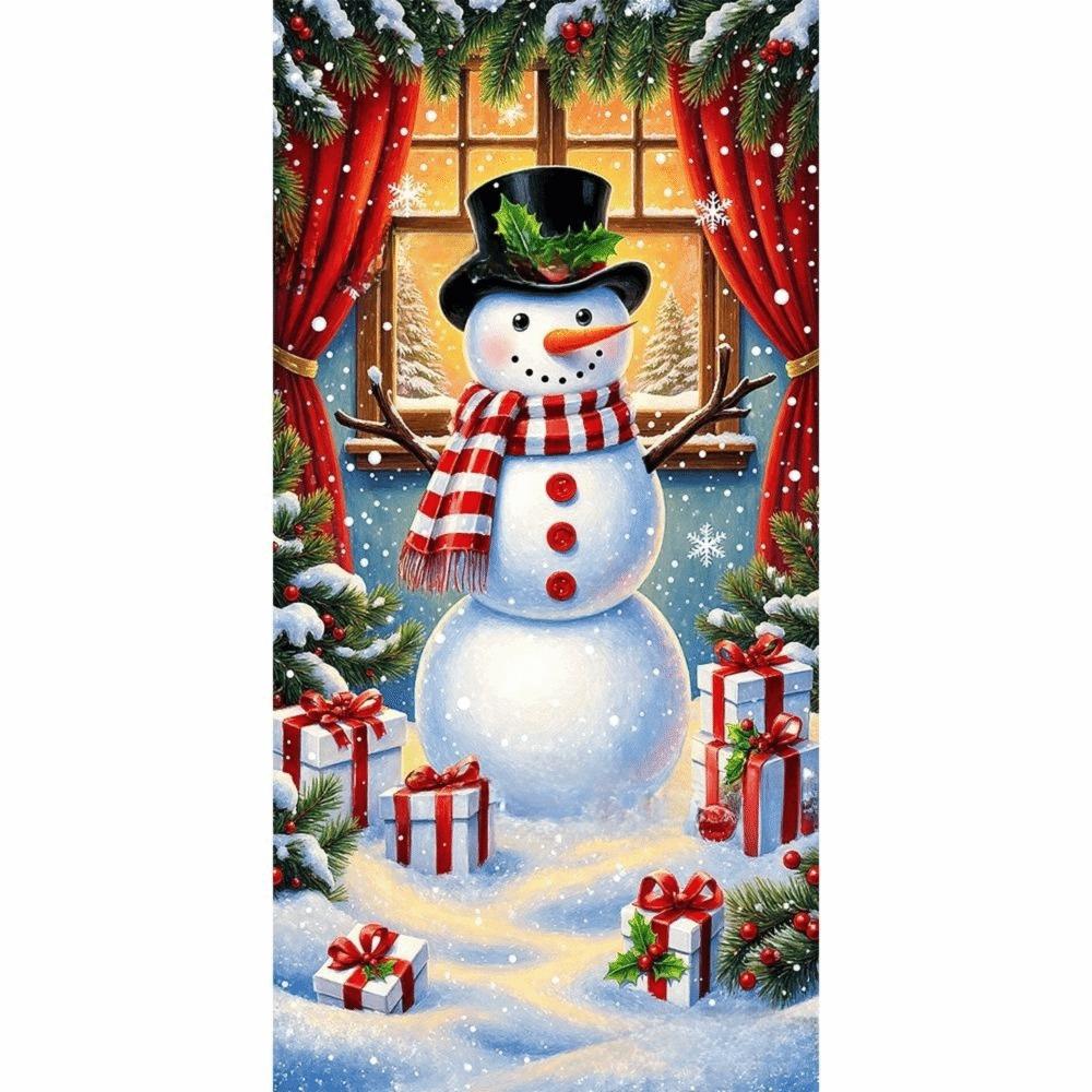 Door Hanging Christmas Door Cover Atmosphere Arrangement Background Santa Claus Banner Holiday Props Old Man Snowman