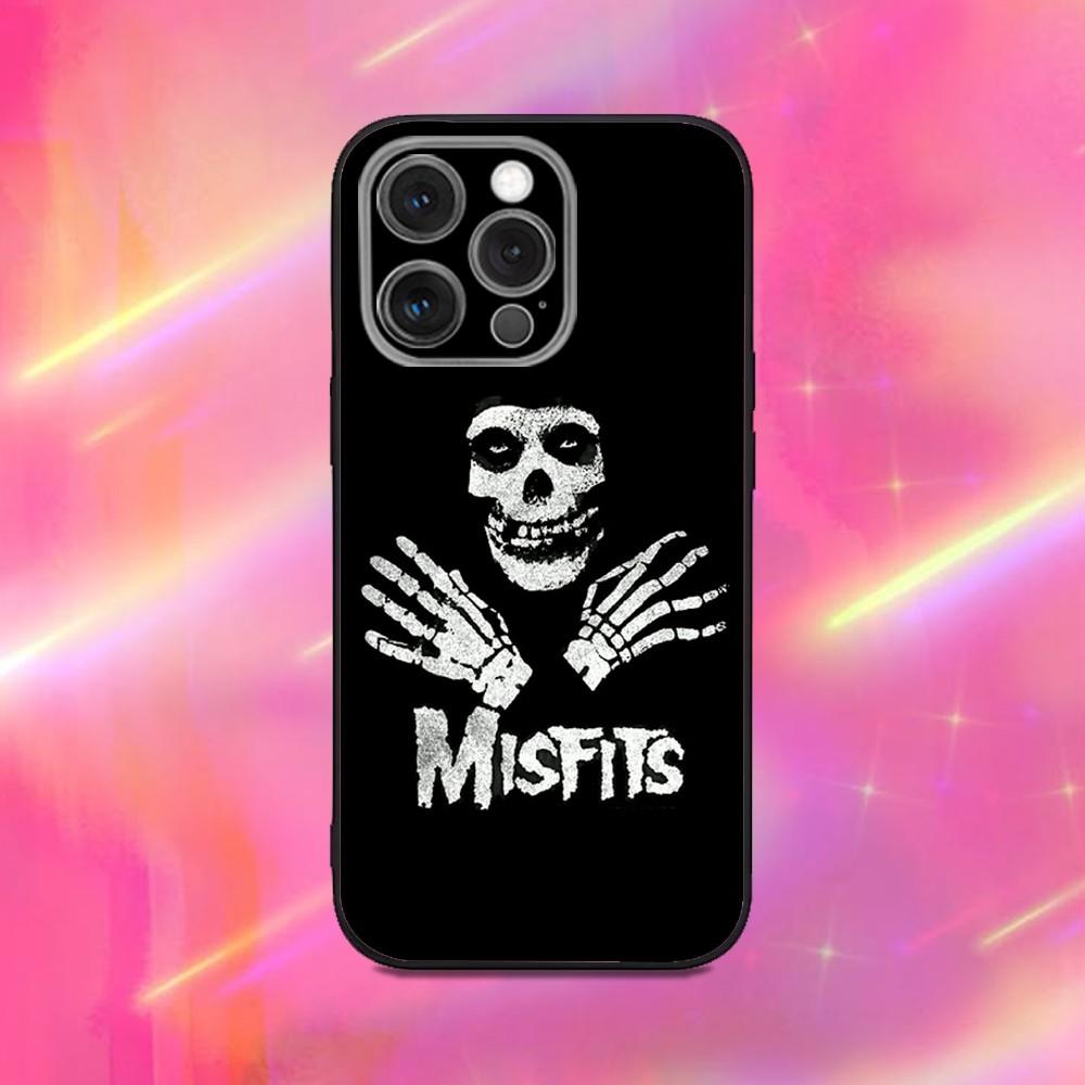 M-Misfits Rock Band Phone Case For iPhone 16,15,14,13,12,11,Pro,Max,Plus,X,XS,XR,SE,8,7,Mini,Soft Silicone Black Case