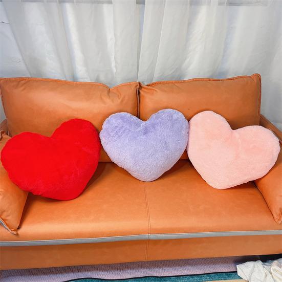 Plush Pillow Adorable Heart Shaped Cushion Soft Comfortable Fluffy Throw Pillow for Home Bedroom Decoration