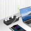 1,8 м EU Удлинитель Черная Сетевая Розетка 3 розетки AC 3 порта USB Type-C Защита от перенапряжения Настенное крепление Набор компонентов для мультирозетки