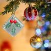 Sparkling Glass Christmas Tree Decoration Small Bird/Plants Design Create Atmosphere with Hanging Rope Window Pendant