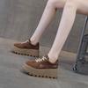 Thick-soled Inner Height-increasing Women's Matte Leather Retro Casual Fashion Sports Board Shoes Female Student Shoes