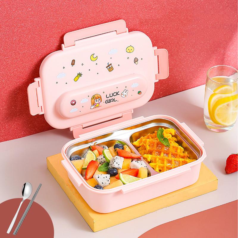 Children Cartoon Lunch Box Portable Detachable Leak-proof 316 Stainless Steel Bento Box With