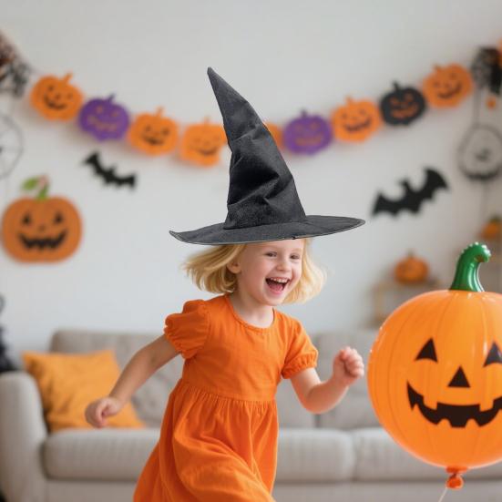 Бархатная шляпа ведьмы, дизайн с острым углом, поля на железной проволоке, тематическая шляпа для ролевых игр, аксессуары для костюма на Хэллоуин