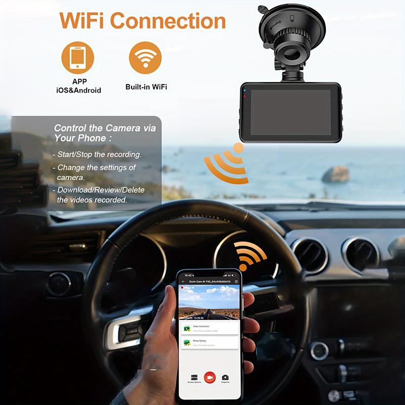 Автомобильный видеорегистратор 4K с передней и задней камерами, видеорегистратор для автомобилей с GPS, камера заднего вида для парковочного монитора автомобиля, автомобильный аксессуар