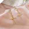 Fashion Rhinestones Cross Drop Earrings for Women Men Earrings Punk Hip Hop Jewelry Gift
