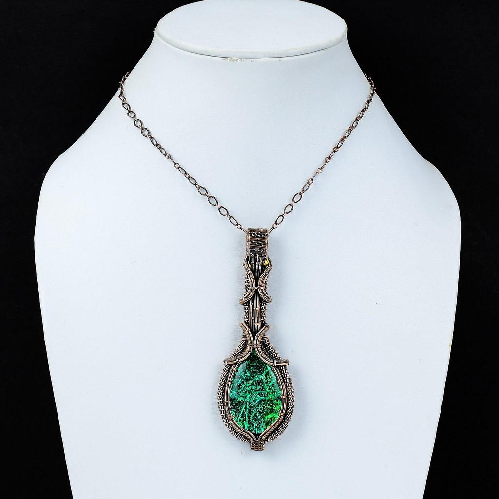 Австралийский тройной опал, драгоценный камень, чистая медная проволока, обернутая подвеской ручной работы, ювелирное изделие для рождественского подарка