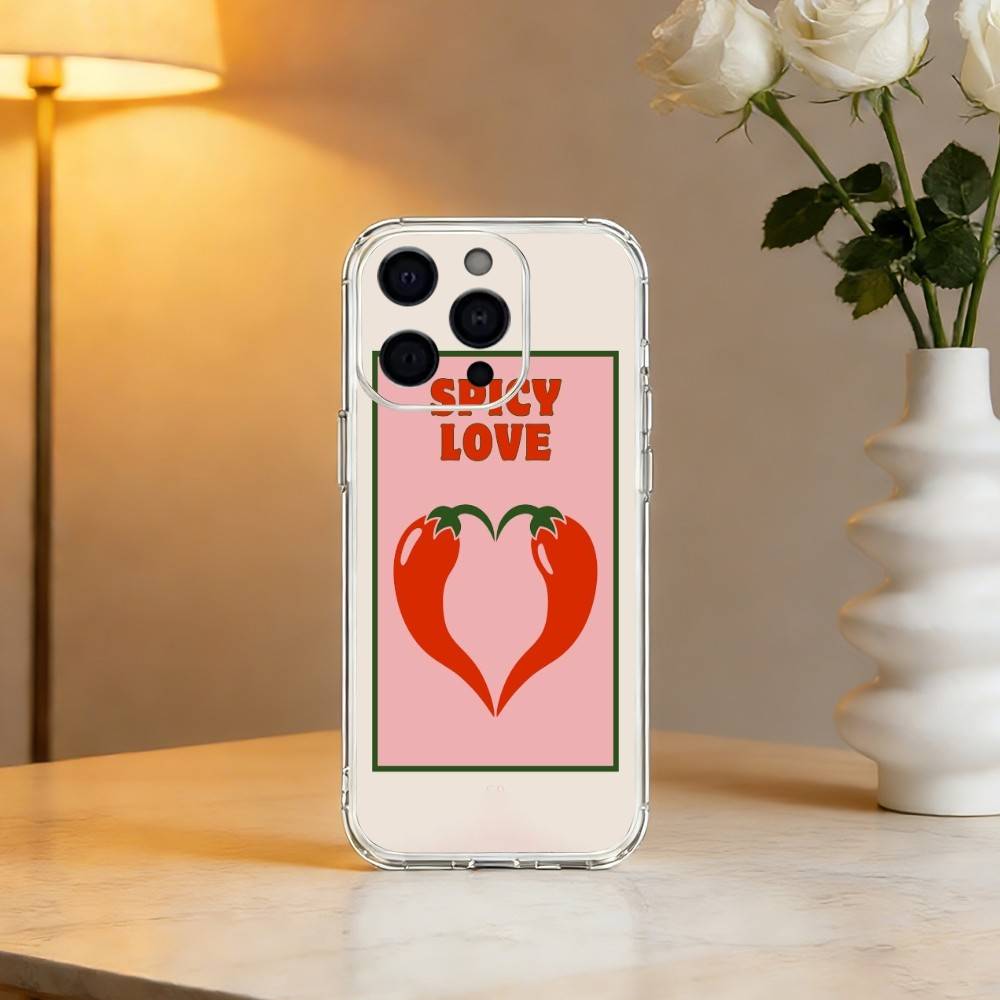 love red chili Phone Case For iPhone 17 16 15 14 13 12 11 Mini Pro Max Plus Transparent Cover
