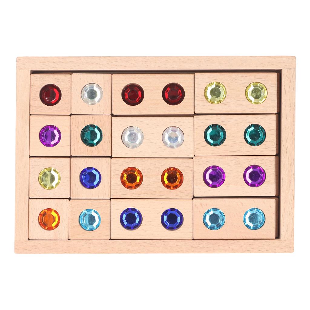 Деревянные акриловые оконные блоки Прозрачные бусины Игрушки для укладки Сверкающие камни Деревянный блок для укладки