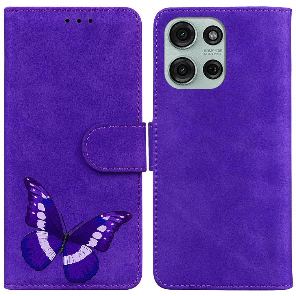 For Motorola Moto G75 5G Stand Case PU Leather Phone Cover Butterfly Printed