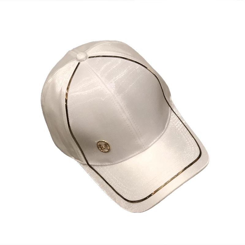 M standard hat, female and male ins, Korean tide brand baseball cap, summer sun hat, white satin sun hat, sun protection cap.
