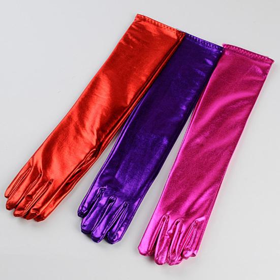 Косплей Вечеринка Сценическое Выступление Женские Длинные Перчатки из Искусственной Кожи с Блеском на Пальцы