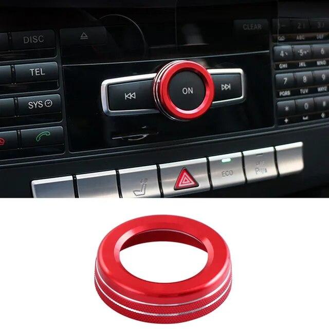 Aluminium Alloy Car Air Conditioner Knob Ring Sticker Trim For Mercedes Benz C Class W204 2008-2013 Auto Interior Accessories
