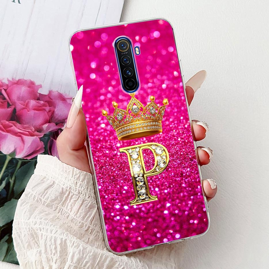 For Realme X2 Pro Case RMX1931 Luxury Crown Letters Phone Cover For Realme XT X 2 Pro RealmeX2 RealmeXT Case Soft Silicone Shell