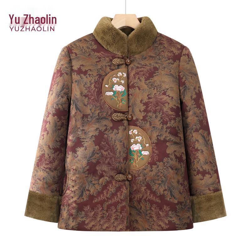 Yuzhaolin Elderly Women's Quilted Thermal Cotton Jacket